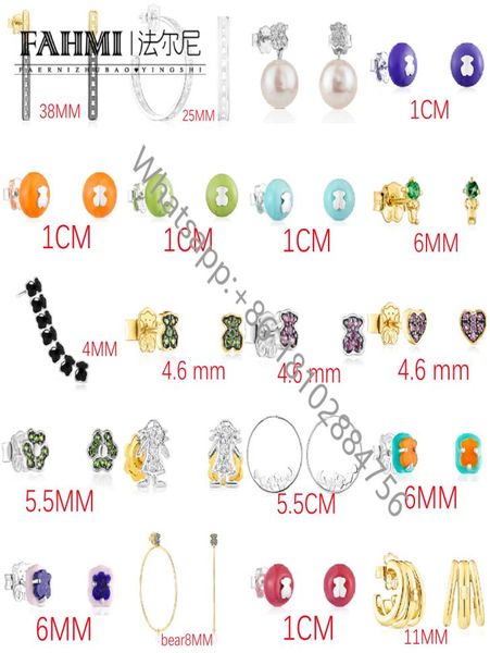 

fahmi2022 new 925 sterling silver bear earring timeless fashion elegant romantic lady earring wear earring factory direct s of1097244, Golden;silver