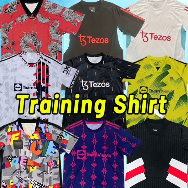 

sancho 23 24 soccer jerseys antony martinez rashford casemiro eriksen 2023 2024 football shirt mans utds martial b. fernandes manchesters mo, Black;yellow
