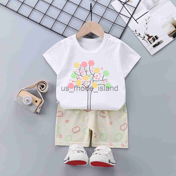 

t-shirts clothing sets summer baby boy girl 2-pieces clothes t-shirt shorts set outfits toddler children's clothing for kids wear born, Blue