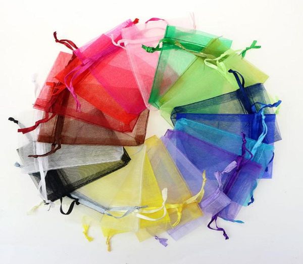 

whole 79cm jewelry bags mixed organza jewelry wedding party favor xmas gift purple blue pink yellow black with drawstring5644079, Pink;blue