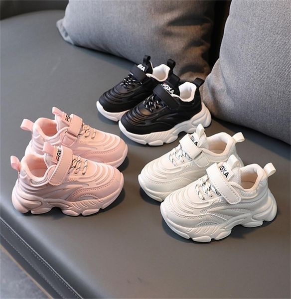 

children chunky sneakers autumn stripes kids casual shoes black pink beige solid boys girls sneakers trainers e08173 2205116377563, Black;red