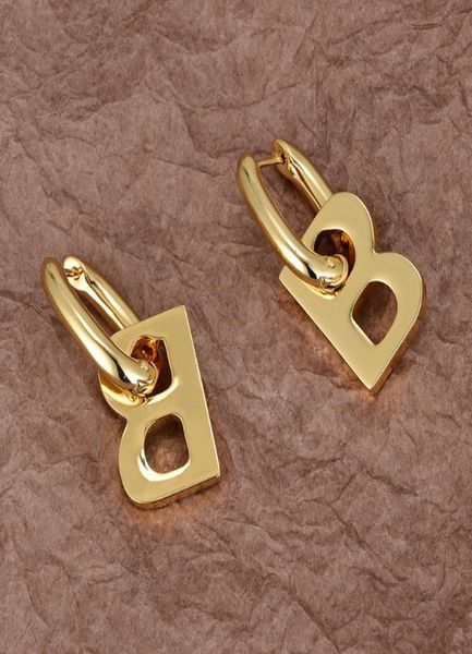 

letter earrings b 2021 new fashion exaggeration personality detachable french design1106522, Silver