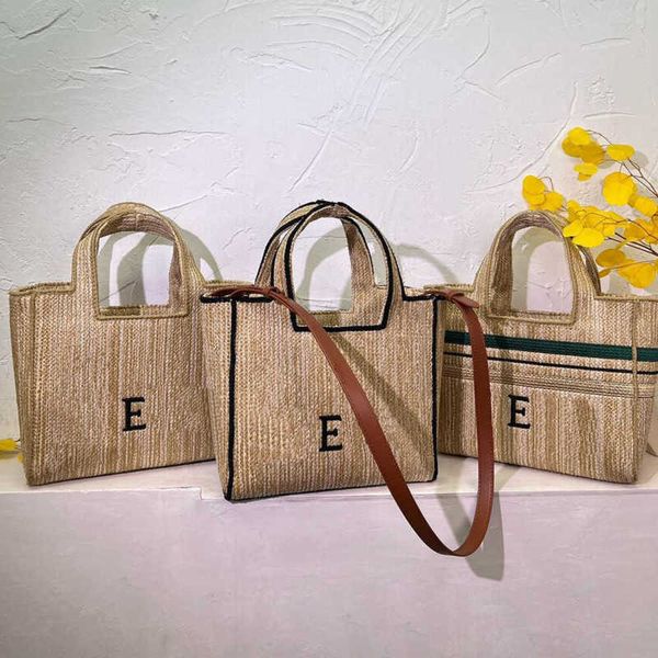 

le summer straw beach bag holiday casual large capacity tote bag women woven designers handbags lady travel bag one shoulder basket bags pur