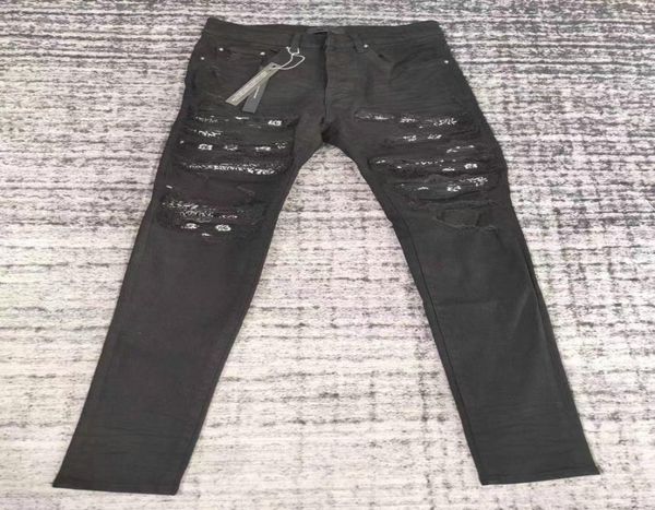 

447men039s distressed ripped skinny jeans fashion mens jeans slim motorcycle moto biker causal mens denim pants hip hop men j8304064, Blue