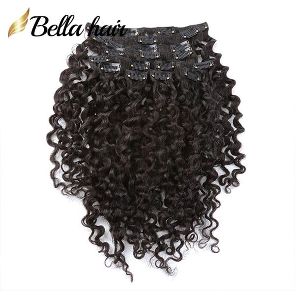 

clip inon human hair extensions straight hair weaves body curly deep wave natural black virgin double weft 21clips 10pieces8593578, Black;brown