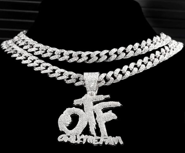 

pendant necklaces bling iced out letter cuban necklace for women men shiny rhinestone zircon tennis chain hip hop jewelrypendant n4436317, Silver