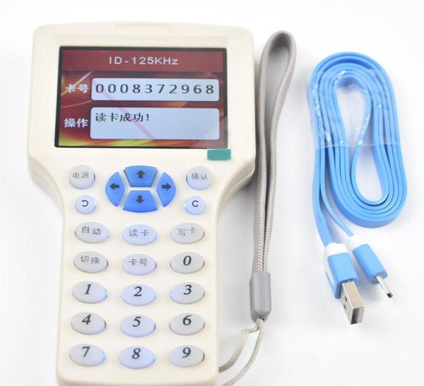 

english super handheld rfid nfc copier reader writer cloner 9 frequency 5pcs 125khz card5pcs 1356mhz uid changeable card7668283