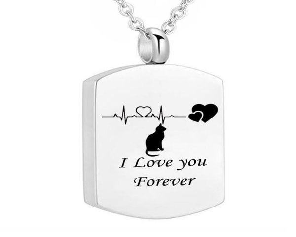 

fashion memorial jewelry cremation urn ashes pet cat pendant stainless steel square keepsake memorial charms pendant9424797, Silver
