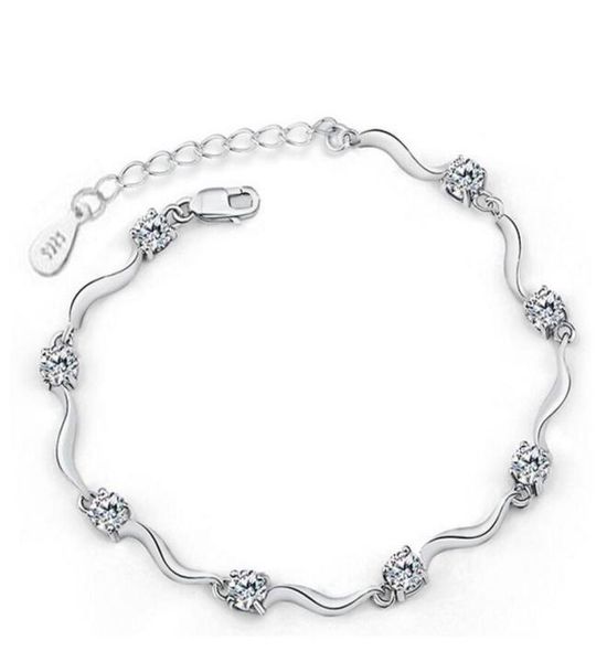 

hywo exquisite stylish exquisite minimalist style 925 sterling silver austria zircon crystal cuff bracel sqcrdf homes20075187479, Black