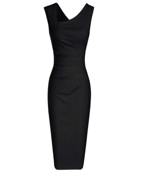 

women office business pencil dress 2020 elegant work wear sleeveless ladies slim black vintage party summer sheath bodycon dress3632830, Black;gray