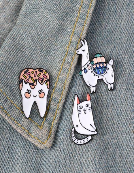 

camel tooth fun cat enamel pin cute kawaii badge brooch lapel pin denim shirt bag collar animal jewelry gift for kids friends2212127, Gray