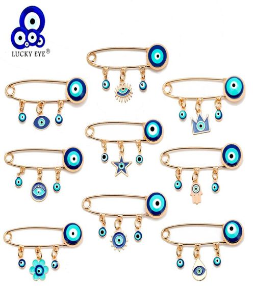

jewelry accessories fashion jewelrybrooches lucky eye blue turkish evil eye brooch pin for women men dropping oil flower crown sta3459453, Gray