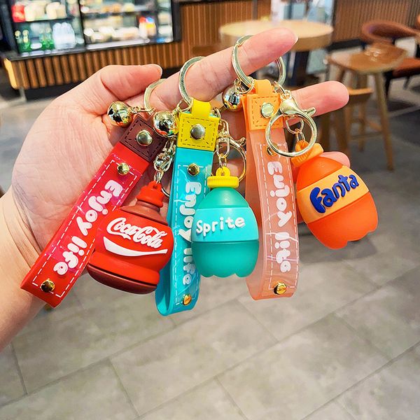 

fashion blogger designer jewelry creative simulation beverage bottle keychain mobile phone keychains lanyards keyrings wholesale ys17, Slivery;golden