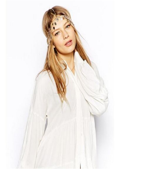 

new in european style multi strand chains round three colors rhinestone sequins hair accessories hair bands2383383, Silver