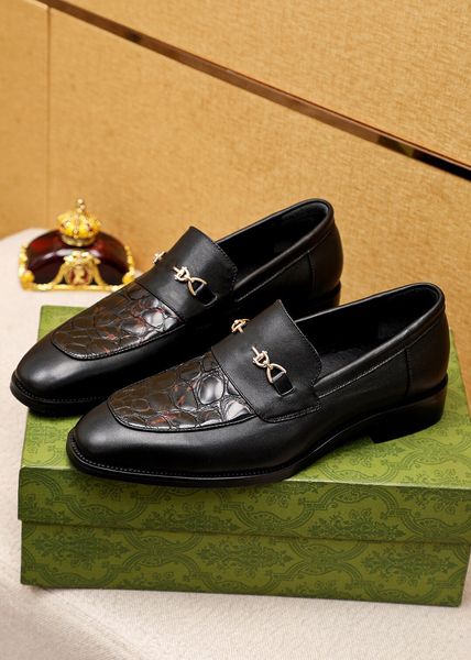 

2023 mens dress shoes designer genuine leather breathable business flats male brand casual walking loafers size 38-46, Black