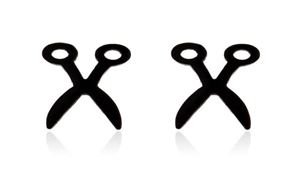 

womens mens scissors shape earring studs stainlss steel cartilage ear piercings jewlelry3512492, Golden;silver