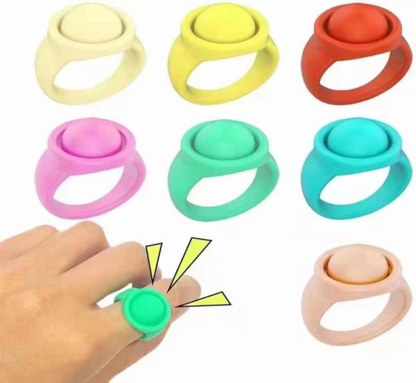 

two size fidge bubble silicone ring decompression finger toys rings stress wristband sensory macaron color for woman men decoratio9087231, Silver