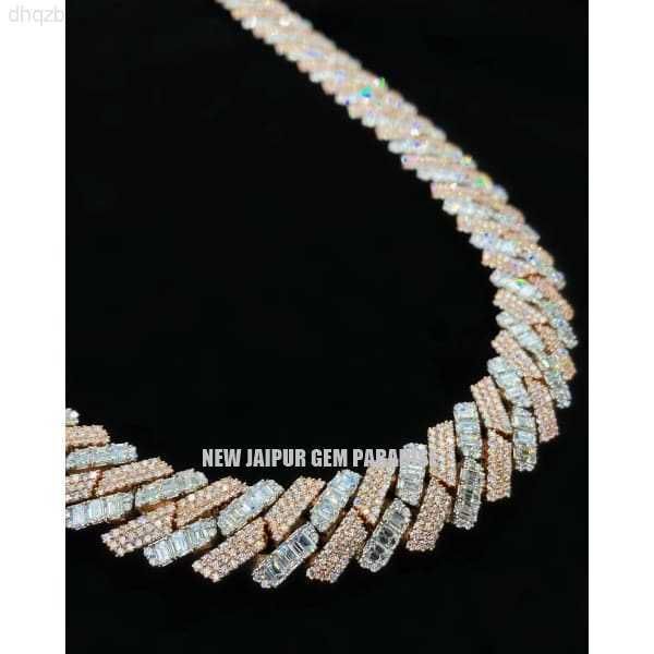 

heavy quality | 18mm cuban link chain | vvs quality moissanite diamond | 925 sterling silver | two tone | gift for men and women