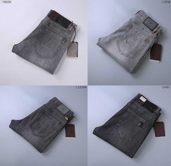

2023 men039s jeans v brand luxury designer high street straight jean mens blue jeans washed big hole zipper pants black pant3037632