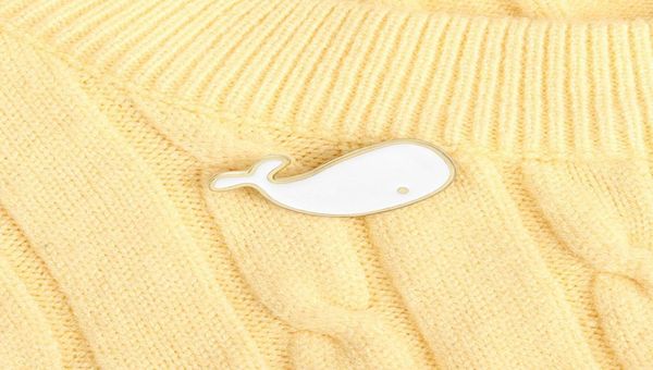 

white whale enamel brooches pin for women fashion dress coat shirt demin metal brooch pins badges promotion gift 2021 new design9495474, Gray