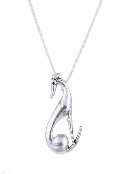 

sitting greyhound necklace dog pendant whippet italian sight hound galgo necklaces pendants choker christmas halloween gift5880546, Silver