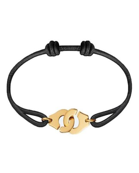 

france fashion jewelry dinh van link chain bracelet for women 925 sterling silver black red rope handcuff hand made bracelet menot3949112
