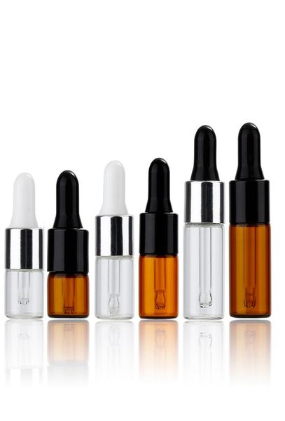 

1ml2ml3ml 100pcslot empty amber clear dropper bottle essential oil bottle mini glass essential oil vial glass bottle3157815