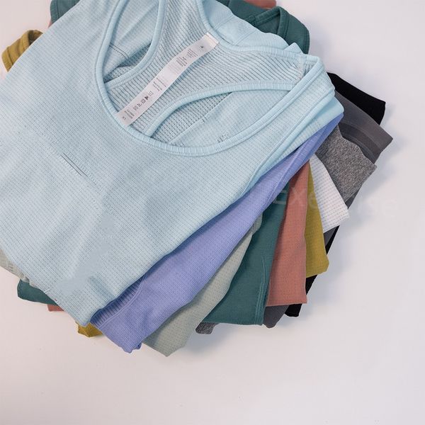 

ll women's high elasticity seamless lulul tight sleeveless drying sweat-absorbing knitting skin friendly fitness exercise yoga tank lu-