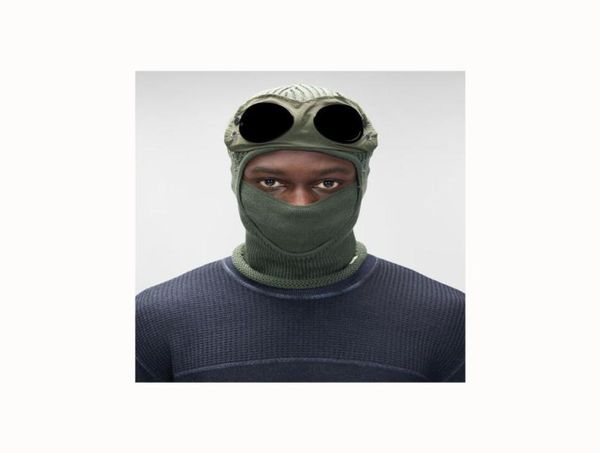 

3 colors two lens windbreak hood beanies outdoor cotton knitted windproof men goggle face mask casual male skull caps hats glasses4512467