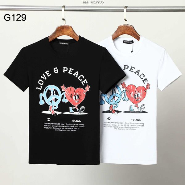 

mens designer t shirt italian milan fashion print t-shirt summer black white t-shirt hip hop streetwear 100% cotton plus size 62159 dsquare, White;black