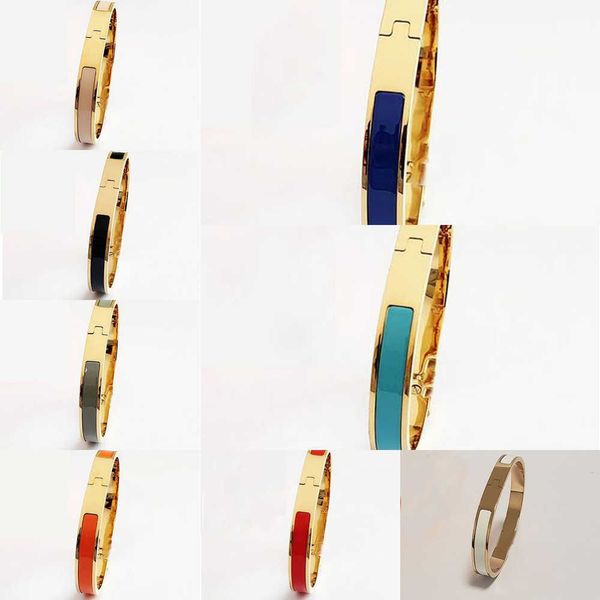 

luxury designer bracelet her max thin 8mm classic enamel bracelet bangle titanium steel bracelets for man women jewelry design jewelrys 87ag, Black