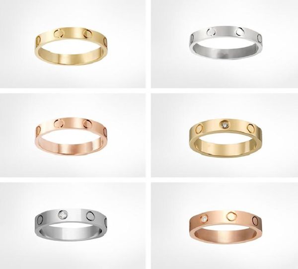 

love screw band ring classic luxury designer design titanium steel jewelry men promise women wedding rings9544751, Silver