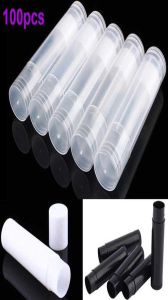 

100pcs cosmetic empty chapstick lip gloss lipstick balm tube with caps container bottle for lady women makeup tool fm887578285