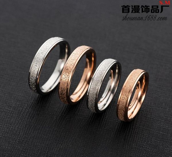 

new abrasive sand gold series stainless steel ring012345657858, Silver
