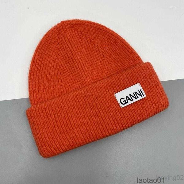 

designer new womens mens berets gannis three fold male female couples fashion brand knitted hat thickened warm beanie winter hatr392, Blue;gray