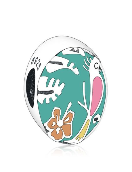 

real 925 sterling silver bead mix enamel dragonfly flower with tiki room beads fit brand charm bracelet bangle diy jewelry9746949, Black