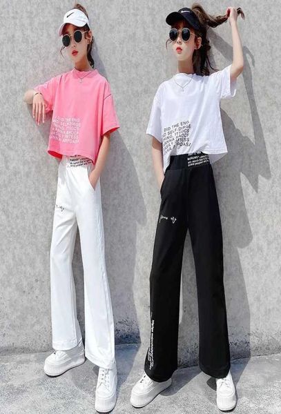 

summer girls clothes outfits teenagers children sets short sweatshirts tshirts vest wide leg pants 5 6 7 8 9 10 11 12 13 years x03451231, White