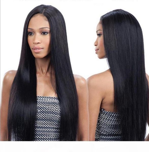 

new lace frontal wig up to 250 density pre plucked straight brazilian remy hair human hair lace wigs for black woman5506158, Black;brown