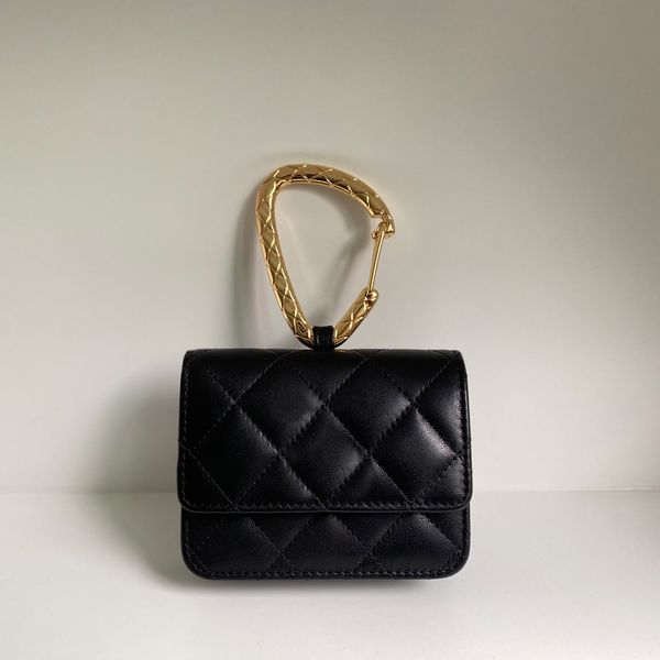 

designer mini strap bag 11cm 10a mirror quality genuine leather card case with box c103