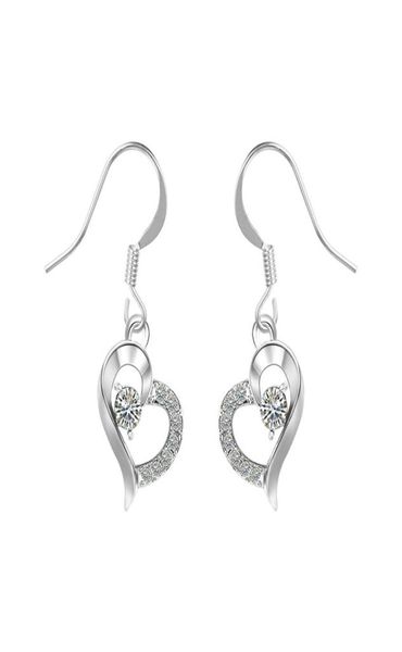 

yoursfs 6 pairsset ladies love pendant dangle earrings wedding bride crystal wedding jewelry gift2278906, Silver