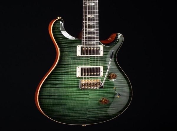 

2016 custom 24 lotus knot private stock sage glow smoke burst 3415 green flame maple electric guitar lotus knot inlays tremol4263101