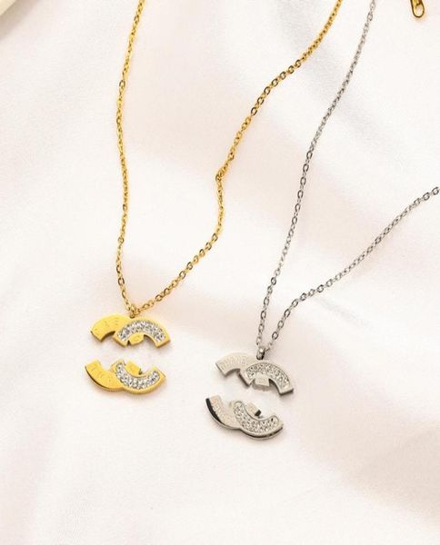 

premium 18k gold plated 925 silver necklaces luxury pendant necklace designed for women long chain stainless steel circle necklace2358940