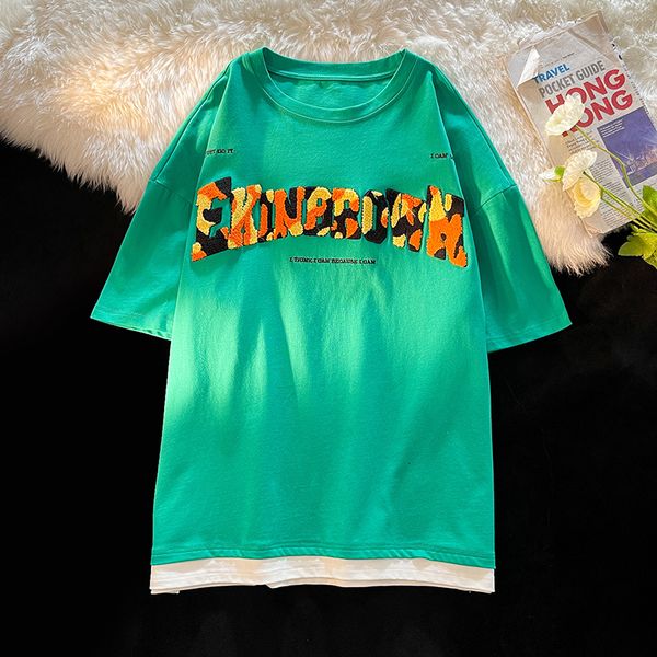 

men's t-shirts stereo letter printing t-shirt summer men's short sleeve t-shirt y2k t-shirt cotton casual t-shirt round neck 23071, White;black