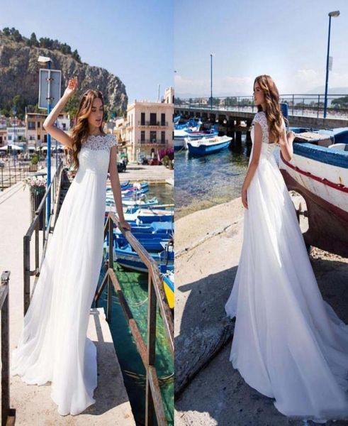 

simple empire wedding dresses for maternity bridal lace chiffon plus size wedding bridal gown custom made5652523, White
