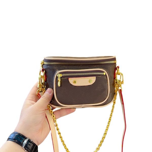 

designer luxury vintage chain shoulder bag womens fashion pink brown white leather mini bumbag