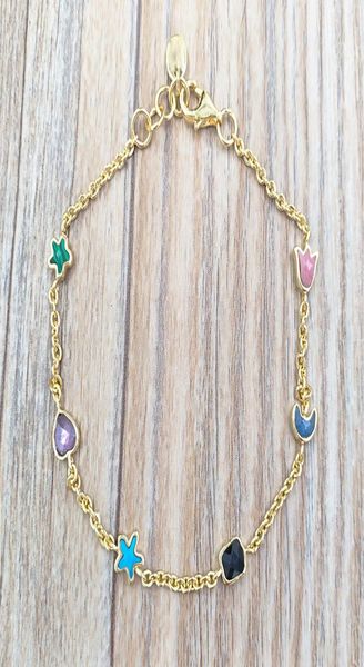 

glory bracelet in gold vermeil with gemstones authentic 925 sterling silver bracelets fits european bear jewelry style gift andy j1067505, Golden;silver