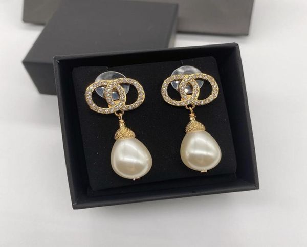 

pearl hanging earrings designer jewelry luxury womens gold earrings elegant diamond fashion men mens hoop stud earring d2111042hl88125262, Silver