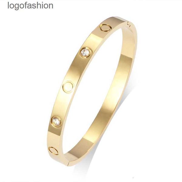 

fashion designer woman men bangle bracelet jewelry silver gold titanium steel buckle clasp bracelet with original bag, Black