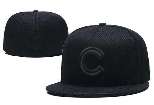 

good quality cubs c letter baseball caps brand men women gorras hip hop casquette flat fitted hats h9-7.13, Blue;gray