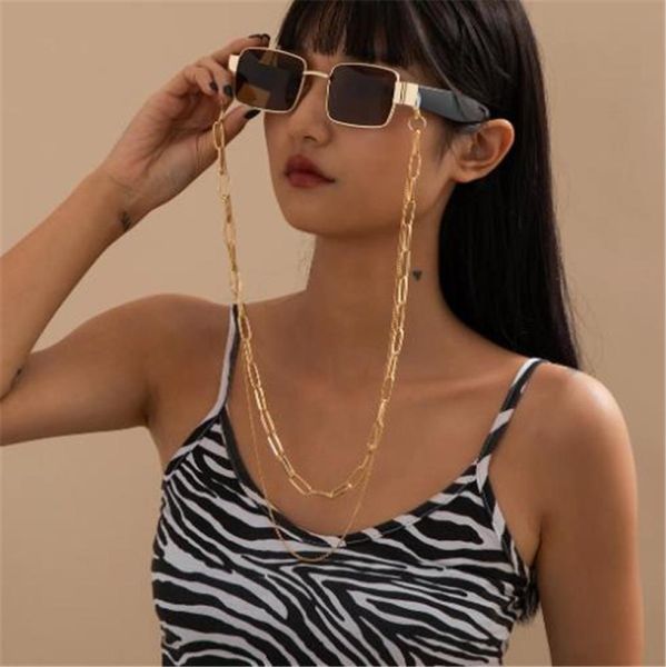 

multilayer tassel chunky chain eyeglass chains for women goth reading glasses nonslip lanyard gold color eyewear accessories5348182, Silver